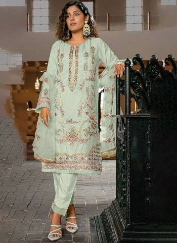 Attrective These Suit in Fine Colored Pair With Bottom And Dupatta.These Top Are Organza And Bottom Are Fabricated On Santoon Pair With Net Dupatta.Its Beautified With Designer Embroidery Work.