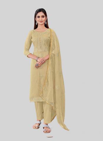 Looking These Designer Salwar Suit in Fine Colored Pair With Bottom And Dupatta.These Top Are Chanderi Silk And Dupatta Are Fabricated On Organza Pair With Santoon Bottom.Its Beautified With Designr  Embroidery Work.