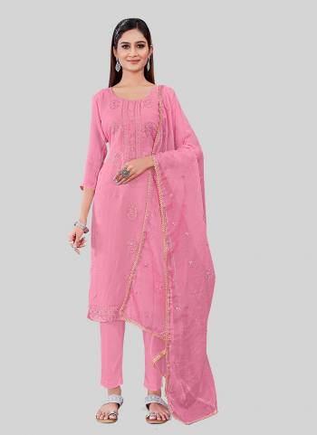 Looking These Designer Salwar Suit in Fine Colored Pair With Bottom And Dupatta.These Top Are Chanderi Silk And Dupatta Are Fabricated On Organza Pair With Santoon Bottom.Its Beautified With Designr  Embroidery Work.