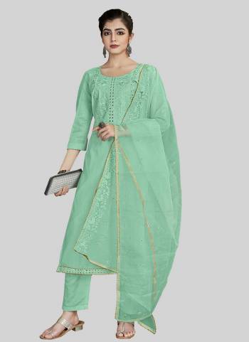 Looking These Designer Salwar Suit in Fine Colored Pair With Bottom And Dupatta.These Top Are Chanderi Silk And Dupatta Are Fabricated Organza Pair With Santoon Bottom.Its Beautified With Designer Embroidery Work.