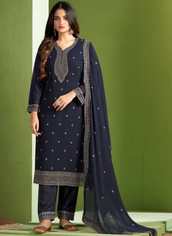 Grab These Looking Salwar Suit in Fine Colored Pair With Bottom And Dupatta.These Top And Dupatta Are Fabricated On Georgette Pair With Santoon Bottom.Its Beautified With Santoon Bottom.Its Beautified With Heavy Designer Embroidery Work.