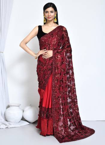 Look Attrective These Designer Party Wear Saree in Fine Colored.These Saree And Blouse Are Satin Silk is Fabricated.Its Beautified Desiger Heavy Embroidery Work.