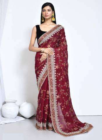 Look Attrective These Designer Party Wear Saree in Fine Colored.These Saree And Blouse Are Satin Silk is Fabricated.Its Beautified Desiger Heavy Embroidery Work.