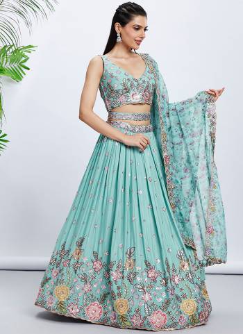 Attrective Looking This Partywear Fine Color Fancy Heavy Designer Choli Fabric Silk Chiffon And Lahenga Silk Chiffon And Dupatta Organza In Fabricated Beautified With Attrective Designer Thread,Sequance Embroidery Work. Buy Now.