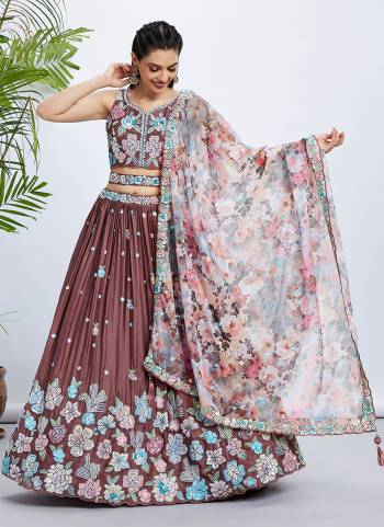 Attrective Looking This Partywear Fine Color Fancy Heavy Designer Choli Fabric Georgette And Lahenga Georgette And Dupatta Net In Fabricated Beautified With Attrective Designer Thread,Sequance Embroidery Work. Buy Now.