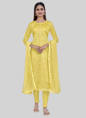 Attrective These Designer Salwar Suit in Fine Colored Pair With Bottom And Dupatta.These Top Are Chanderi Silk And Dupatta Are Fabricated On Nazneen Pair With Santoon Bottom.Its Beautified With Designer Thread Embroidery Work.