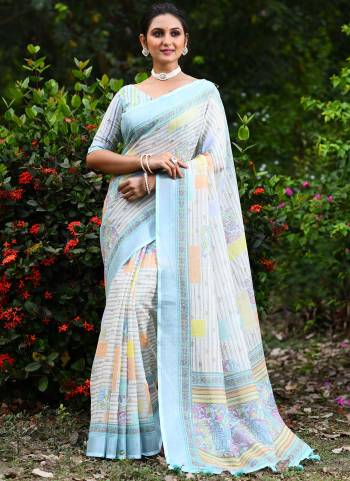 Attrective These Festive Wear Saree in Fine Colored.These Saree And Blouse is Fabricated On Linen.Its Beautified With Wevon Designer With Printed.