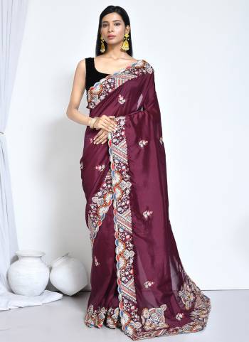 Look Attrective These Designer Party Wear Saree in Fine Colored.These Saree And Blouse Are Crepe Silk is Fabricated.Its Beautified Desiger Heavy Sequance Embroidery Work.