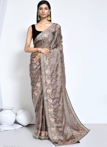 Look Attrective These Designer Party Wear Saree in Fine Colored.These Saree And Blouse Are Satin Silk is Fabricated.Its Beautified Desiger Heavy Embroidery With Stone Work.