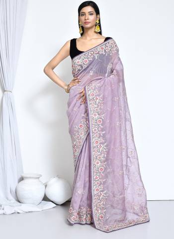 Look Attrective These Designer Party Wear Saree in Fine Colored.These Saree And Blouse Are Organza Satin Silk is Fabricated.Its Beautified Desiger Heavy Sequance Embroidery With Stone Work.