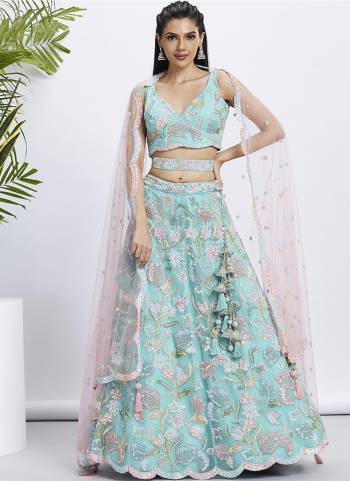 Attrective Looking This Partywear Fine Color Fancy Heavy Designer Choli Fabric Are Net And Lahenga Net And Dupatta Net In Fabricated Beautified With Attrective Designer Thread,Sequance Embroidery Work. Buy Now.