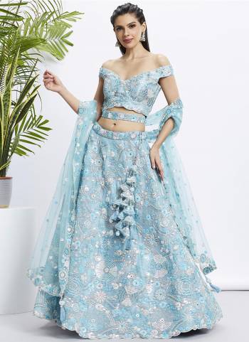 Attrective Looking This Partywear Fine Color Fancy Heavy Designer Choli Fabric Are Organza And Lahenga Organza And Dupatta Net In Fabricated Beautified With Attrective Designer Thread,Sequance Embroidery Work. Buy Now.