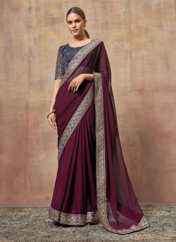 Looking These Fancy Party Wear Saree in Fine Colored.These Saree Are Chiffon And Blouse is Fabricated On Art Silk Pair.Its Beautified With Wevon Lining Designer With Embroidery Work Lace Border & Blouse.