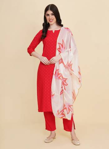 Attrective These Designer Suit in Fine Colored Pair With Bottom And Dupatta.These Top And Dupatta Are Fabricated On Rayon Pair With Rayon Bottom.Its Beautified With Heavy Designer Printed.
