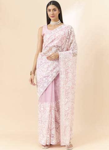 Look Attrective These Designer Party Wear Saree in Fine Colored.These Saree Are Organza And Blouse Art Silk is Fabricated.Its Beautified Desiger Thread Embroidery Work.