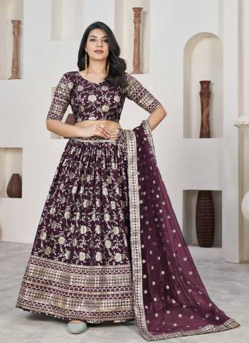 For A Designer Look,Grab These Lehenga Choli in Fine Colored.These Lehenga And Blouse Are Fabricated On Dolla Silk Pair With Net Dupatta.Its Beautified With Weaving Jacquard Designer With Embroidery Work.