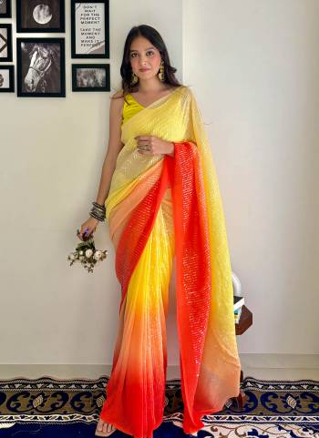 Attrective These Fancy Party Wear Saree in Fine Colored.These Saree Are Georgette And Blouse is Art Silk Fabricated.Its Beautified With Designer Printed,Embos Platting With Sequance Embroidery Work.