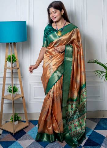 Garb These Party Wear Saree in Fine Colored.These Saree And Blouse is Fabricated On Raw Silk.Its Beautified With Weaving Jari Designer With Bandhani Printed.