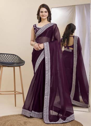 Garb These Party Wear Saree in Fine Colored.These Saree Are Jimmy Chau Silk And Blouse is Art Silk Fabricated.Its Beautified With Designer Embroidery Work Lace Border,Blouse.
