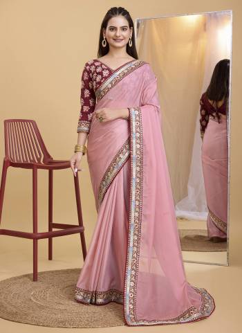 Garb These Party Wear Saree in Fine Colored.These Saree Are Organza And Blouse is Art Silk Fabricated.Its Beautified With Designer Embroidery Work Lace Border,Blouse.