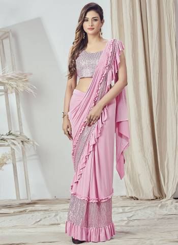 Look Attrective These Designer Party Wear Ready To Wear Saree in Fine Colored.These Saree Are Lycra And Blouse Sequance is Fabricated.Its Beautified Heavy Desiger Sequance Embroidery Work.