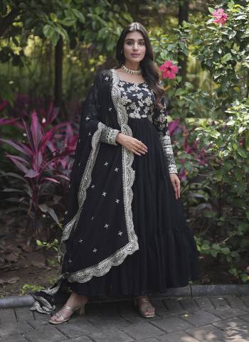 Attrective Looking These Beautiful Looking Readymade Long Gown With Dupatta.These Gown is Fabricated On Viscose Dyable & Faux Georgette And Faux Georgette Dupatta.Its Beautified With Dyable Jacquard With Designer Sequance Embroidery Work.