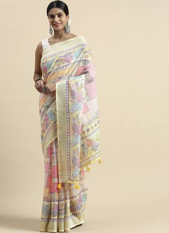 Attrective These Festive Wear Saree in Fine Colored.These Saree And Blouse is Fabricated On Linen.Its Beautified With Wevon Designer With Kantha Printed.