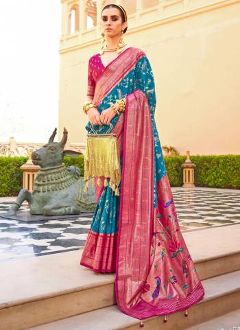 Looking These Party Wear Saree in Fine Colored.These Saree And Blouse is Fabricated On P V  Silk.Its Beautified Designer Printed, Wevon Jari Designer.