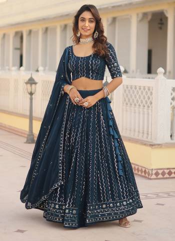 Grab These Party Wear Lehenga Choli in Fine Colored.These Lehenga And Blouse Are Fabricated On Faux Georgette Pair With Faux Georgette Dupatta.Its Beautified With Disigner Sequance Embroidery Work.