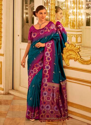 Looking These Party Wear Traditional Saree in Fine Colored.These Saree And Blouse is Fabricated On Banarasi Silk.Its Beautified With Weaving Jacquard Designer.