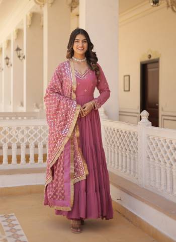 Attrective Looking These Beautiful Looking Readymade Long Gown With Dupatta.These Gown is Fabricated On Faux Georgette And Faux Georgette Dupatta.Its Beautified With Designer Sequance Embroidery Work.