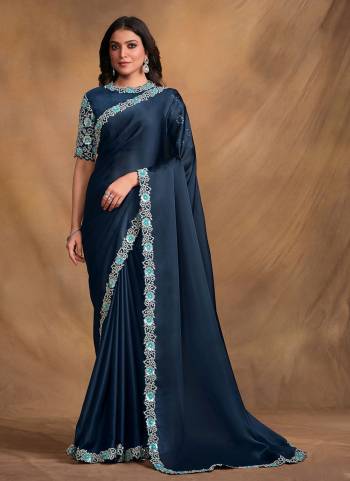 Look Attrective These Designer Party Wear Saree in Fine Colored.These Saree Are Satin Silk Georgette And Blouse Satin Silk Geogette is Fabricated.Its Beautified Desiger Embroidery,Stone Work.