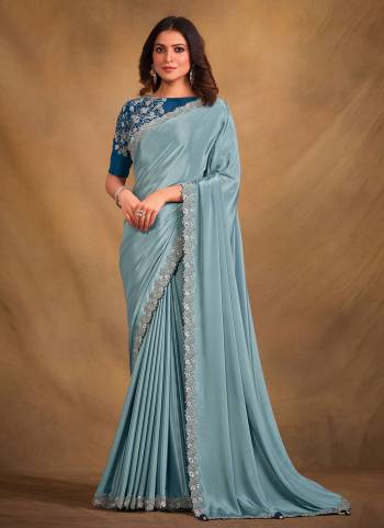 Look Attrective These Designer Party Wear Saree in Fine Colored.These Saree Are Crepe Georgette Silk And Blouse Malai Satin is Fabricated.Its Beautified Desiger Embroidery,Stone Work.