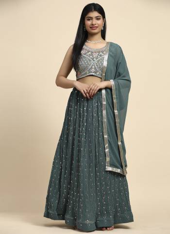 For A Fancy Heavy Designer Look,Grab These Lehenga Choli With Dupatta in Fine Colored.These Lehenga And Choli Are Georgette And Dupatta Are Fabricated On Georgette Pair.Its Beautified With Designer Sequance Embroidery Work.