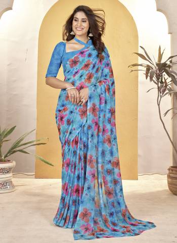 Garb These Printed Saree With Blouse in Fine Colored.These Saree And Blouse is Fabricated On Weight Less.Its Beautified With Designer Printed.