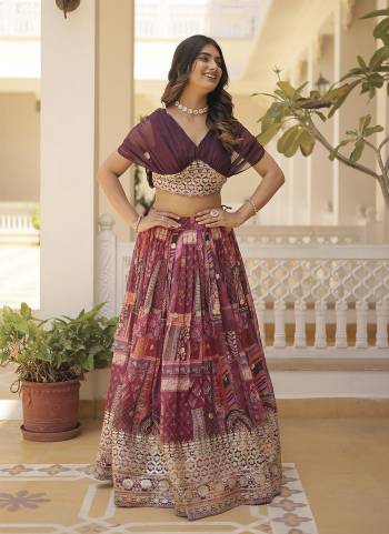 Grab These Party Wear Lehenga Choli in Fine Colored.These Lehenga And Blouse Are Fabricated On Russion Silk Pair.Its Beautified With Disigner Digital Printed With Foil Embroidery Work.