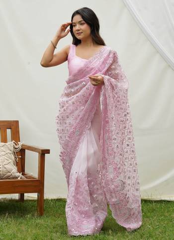 Attrective Looking These Party Wear Saree in Fine Colored.These Saree Are Organza And Blouse is Fabricated On Art Silk.Its Beautified With Designer Thread,Sequance Embroidery Work.