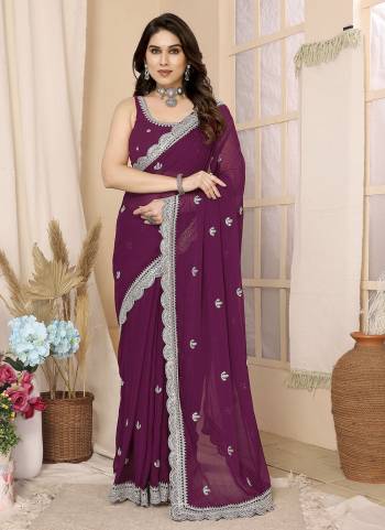 Looking These Party Wear Saree in Fine Colored.These Saree Are Zomato Chiffon And Blouse is Zamato Chiffon Fabricated.Its Beautified With Designer Sequance Embroidery Work.