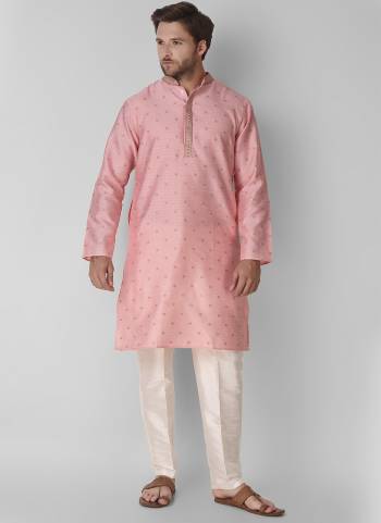 Take your ethnic style quotient to the next level by wearing this fashionable kurta set.Its Come With Jacquard Silk Fabricated Pair With Art Silk Fabric Payjama.Buy Now