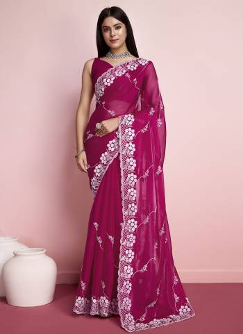 Looking These Party Wear Saree in Fine Colored.These Saree Are Jimmy Choo And Blouse is Art Silk Fabricated.Its Beautified With Designer Sequance Embroidery Work.