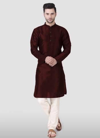 Take your ethnic style quotient to the next level by wearing this fashionable kurta set.Its Come With Art Silk Fabricated Pair With Art Silk Fabric Payjama.Buy Now