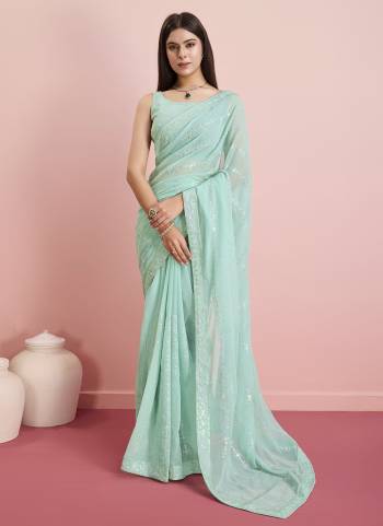 Looking These Designer Saree in Fine Colored.These Saree Are Georgette And Blouse is Art Silk Fabricated.Its Beautified With Designer Sequance Embroidery Work.