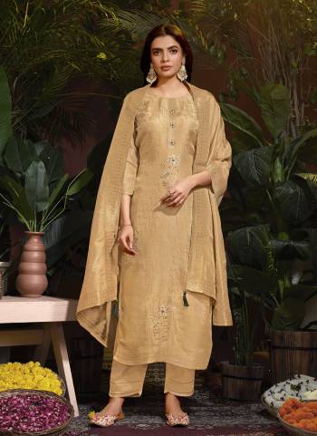 Attrective These Beautiful Looking Readymade Suits.These Top And Dupatta Are Natural Viscose And Bottom Are Natural Viscose Fabricated.Its Beautified With Jacquard Butti Disigner With Hand Work.