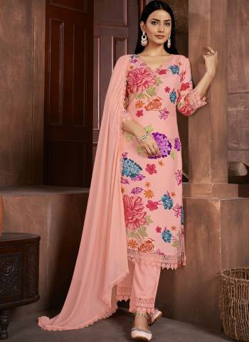 Attrective These Beautiful Looking Readymade Suits.These Top And Dupatta Are Muslin And Bottom Are Muslin Fabricated.Its Beautified With Disigner Digital Printed With Embroidery Lace Work Neck And Daman.