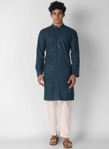 Garb These Designer Mens Wear Kurta.Its Cotton Fabriced.Its Designer Thread,Sequance Embroidery Work