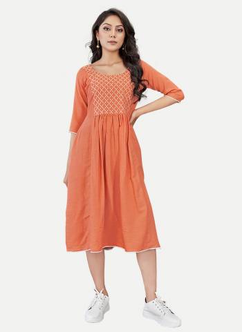 Looking These Designer Long Kurti in Fine Colored.These Kurti Are Cotton Rayon Fabricted.Its Beautified With Designer Embroidery Work.