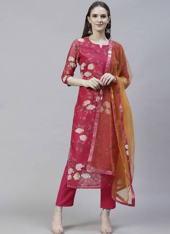 Grab This Readymade Suits In Fine Color Top And Bottom Are Rayon And Dupatta Are Rayon Fabricated Beautified With Printed Designer. It Is Light In Weight And Easy To Carry All Day Long. 