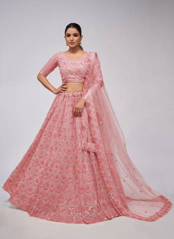 For A Fancy Designer Look,Grab These Lehenga Choli With Dupatta in Fine Colored.These Lehenga And Choli Are Soft Net And Dupatta Are Fabricated On Soft Net Pair.Its Beautified With Designer Sequance,Cut Dana Embroidery,Diamond,Stone Work.