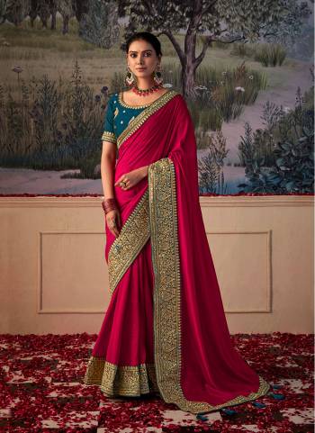  Looking These Party Wear Saree in Fine Colored.These Saree Are Vichitra And Blouse is Fabricated On Art Silk Pair.Its Beautified With Wevon Jari Lace Border Designer With Embroidery Work Blouse.