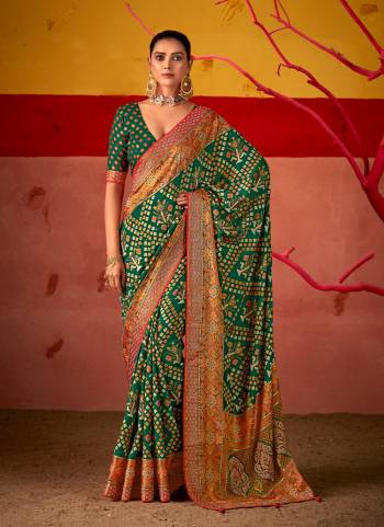 Garb These Party Wear Saree in Fine Colored.These Saree And Blouse is Fabricated On Brasso Silk Pair.Its Beautified With Wevon Jari Border Designer With Designer Patola Printed.